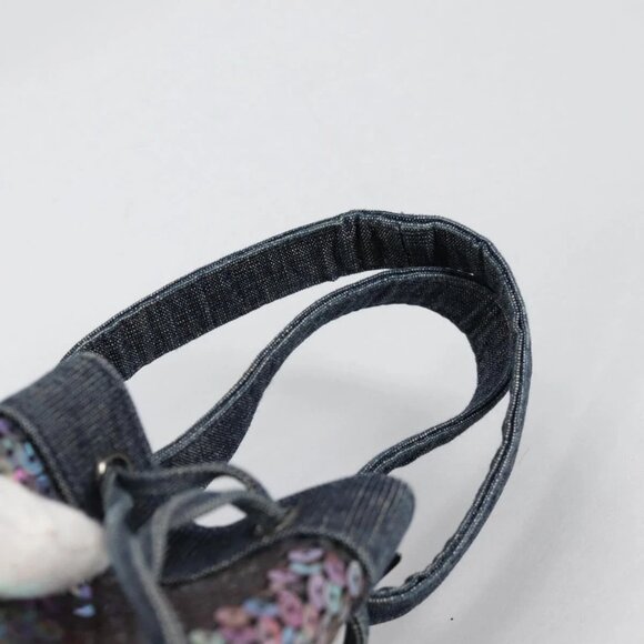 CHANEL Sequin Hand Bag Denim Blue CC Auth 139014V - Picture 9 of 16